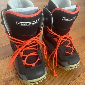 Salomon Kids Black and Orange Snowboarding boots